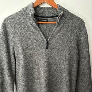 1/4 Zip Grey Merino Wool Sweater